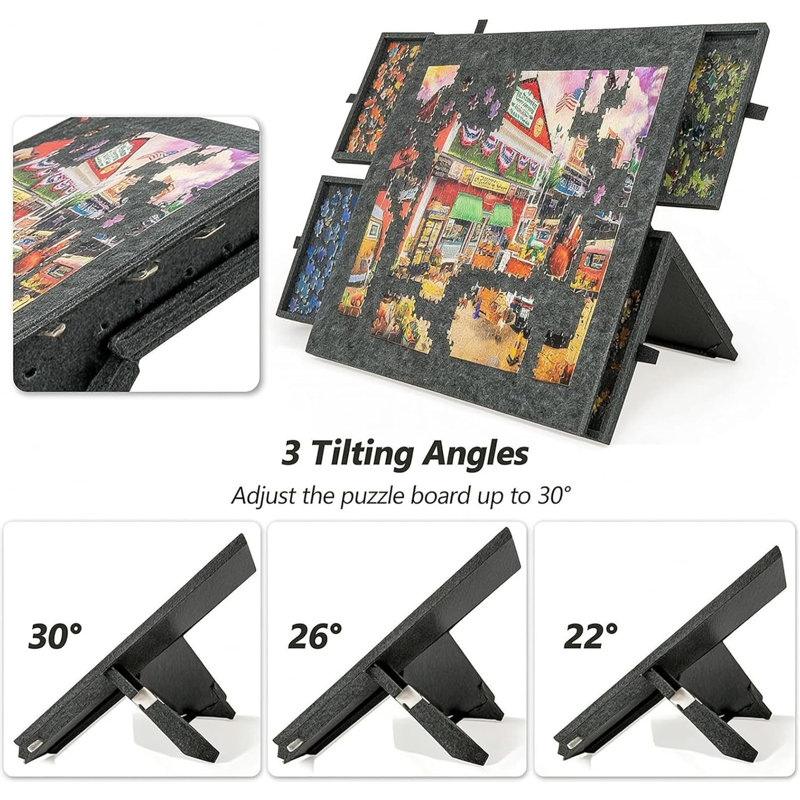 Tilting Jigsaw Puzzle Board, Grey