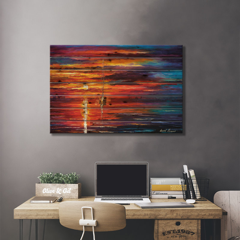 Impression sur toile «Le ciel brille sur le bois» par Leonid Afremov, H 18 po x l 26 po x P 1,5 po