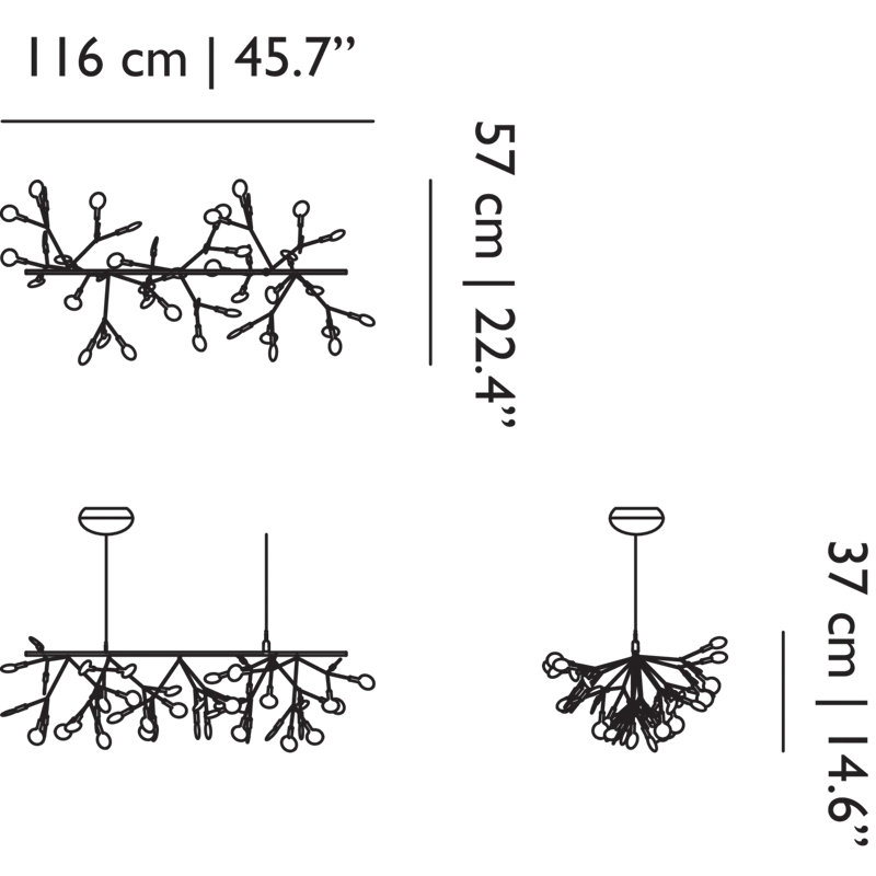 Heracleum III 45 - Light LED Chandelier, Copper