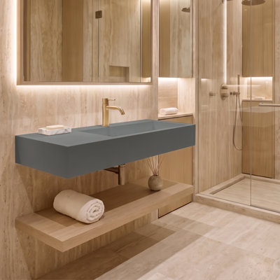 Meuble-lavabo mural simple de 91 cm (36 po) avec comptoir en surface solide
