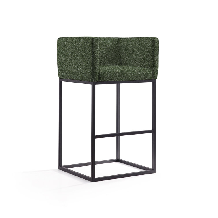 Upholstered Counter Stool with Metal Frame