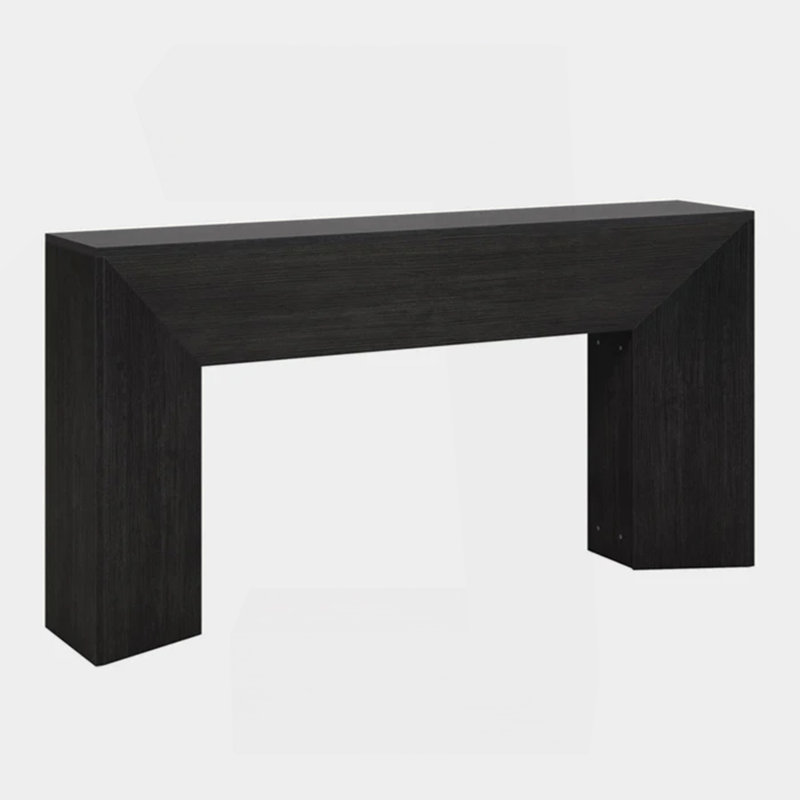 Sleek Side Table,Wooden Sofa Table,Modern Style Console Table, Black