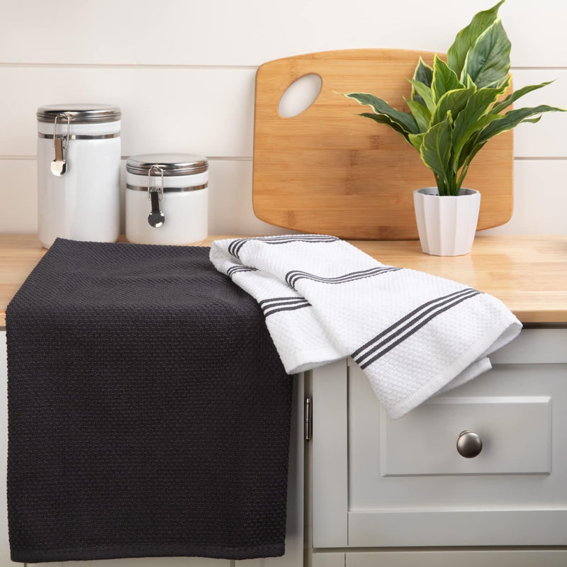 9-piece Grey Cotton Kitchen Towel Set