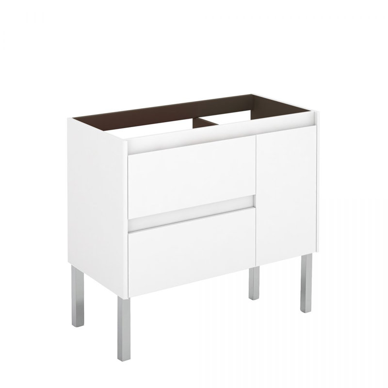 Ambra 36'' Gloss White Single Bathroom Vanity with Mirror