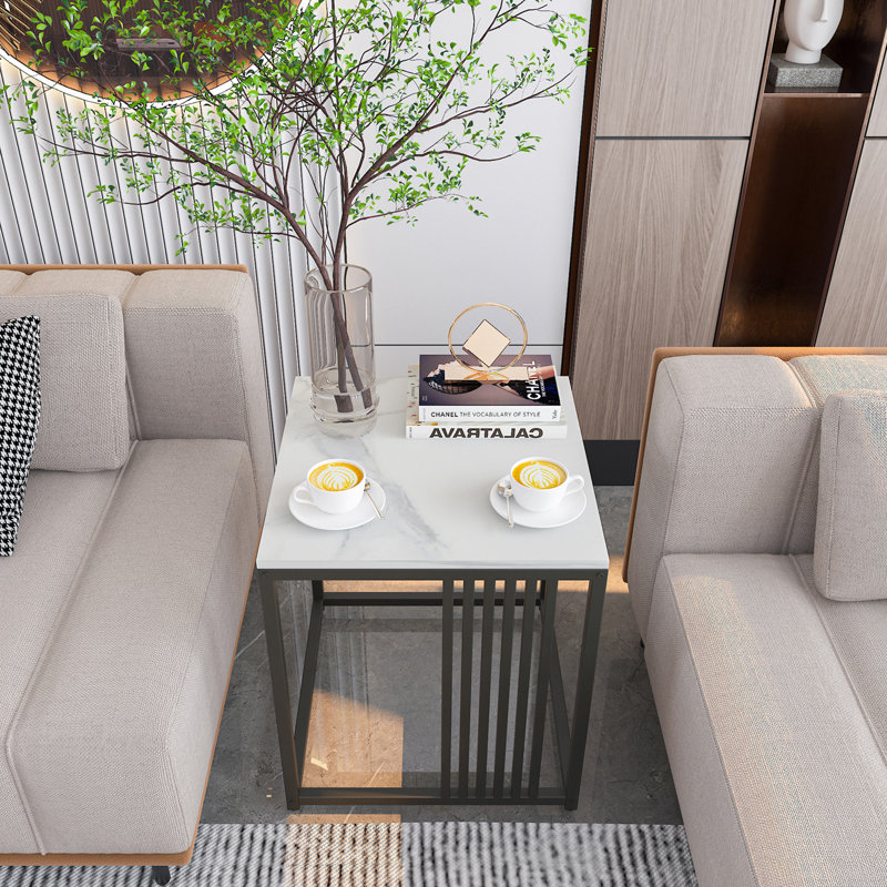Leocadio Stone Top End Table