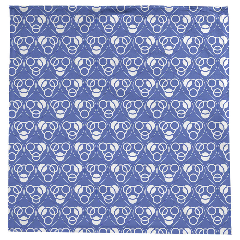 Classic Circles and Waves Tablecloth, Blue/White