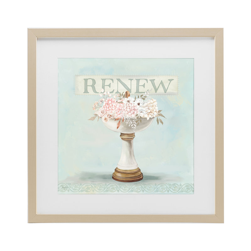 «Renew Floral Sink», impression encadrée sous verre, design par Mollie B., H 13 po x l 13 po, Cadre de récolte en pin