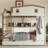 Full Over Full Bunk Bed With Storage Drawers And Shelves, Solid Wood Bunk Beds With Hooks, No Box Spring Needed, Beige&Natural
