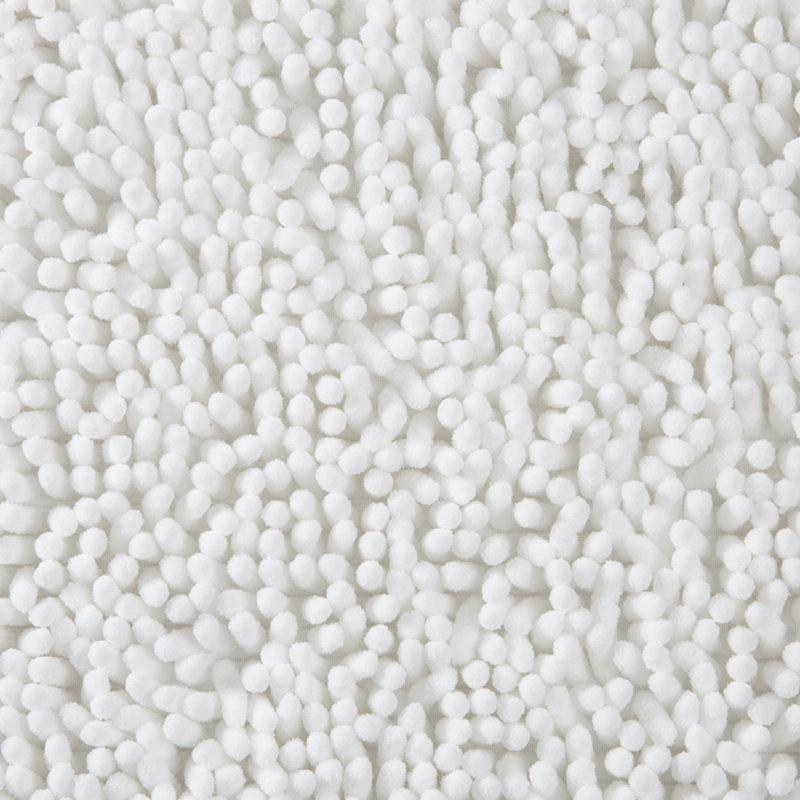 58 x 24 Chenille Bath Runner with Non-Slip Backing - Absorbent High-Pile Chenille Memory Foam, White