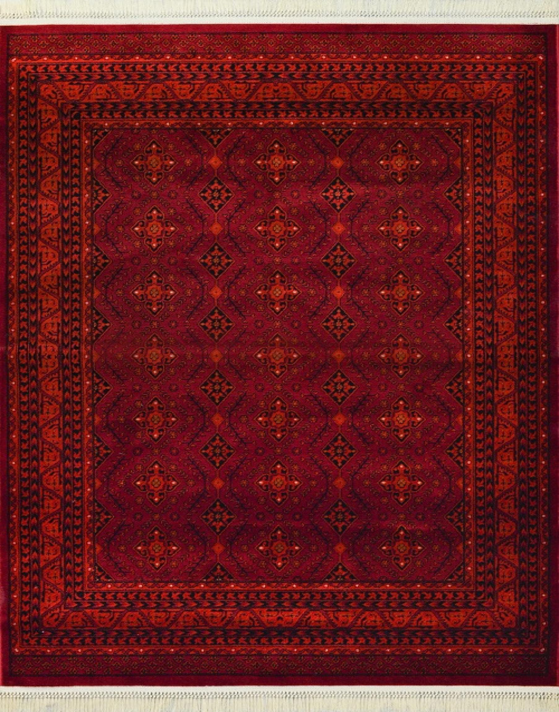 Bungalow Rose Afghan Red And Black Herati Rug | Wayfair