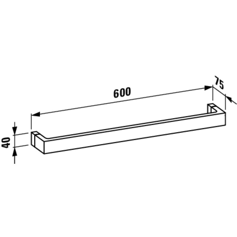 Kartell Wall Mounted Towel Bar, Crystal Transparent
