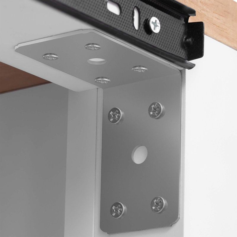 Îlot de cuisine de 47 po avec table de salle à manger extensible, table de cuisine en placage de bois d'hévéa avec support de rangement interne, prise de courant, îlot de cuisine avec rangement 2 tiroirs et 2 armoires