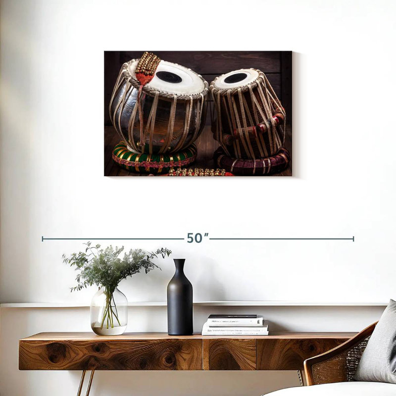 Abarca Tabla Drums And Bells, 20" H x 30" W
