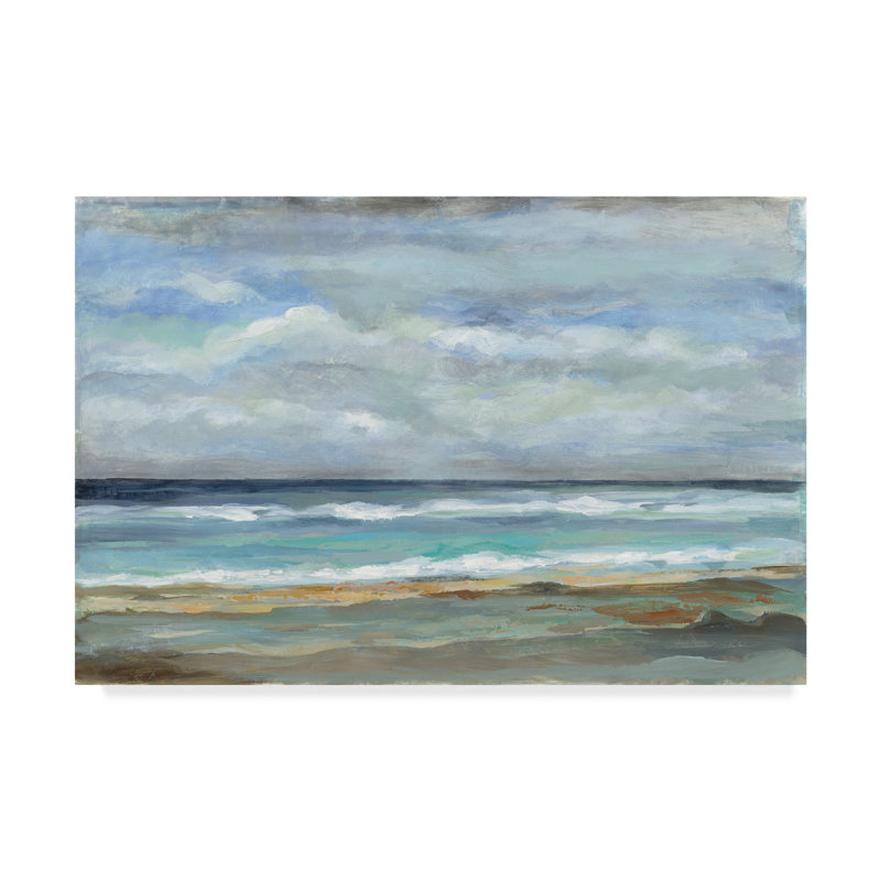 « mer shore », reproduction de peinture à l’acrylique sur toile tendue, H 22 po x l 32 po x P 2 po