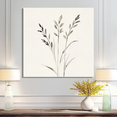 «Whispering Grasses - Abstract Minimalisme», art mural en métal, impression moderne sur métal