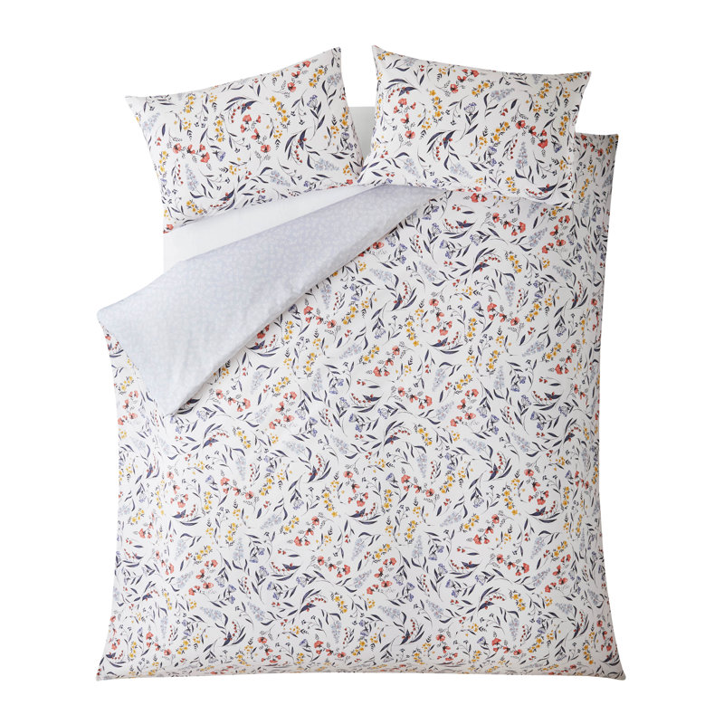 Harvest Floral Cotton Floral Duvet Cover Set with Pillowcases Included, Kingsize - 2 Pillowcases