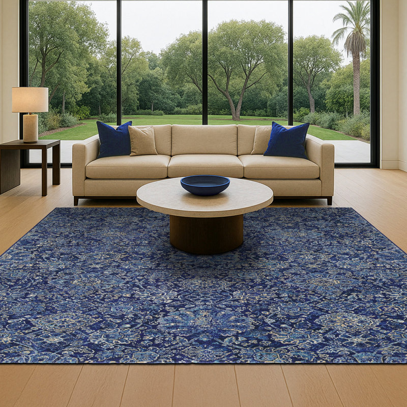  Tapis de couloir bleu marine Ullin, Tapis de couloir 2 pi 7 po x 7 pi 10 po