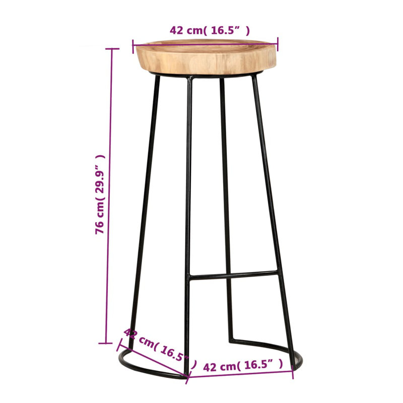 Bar Stools Solid Acacia Wood