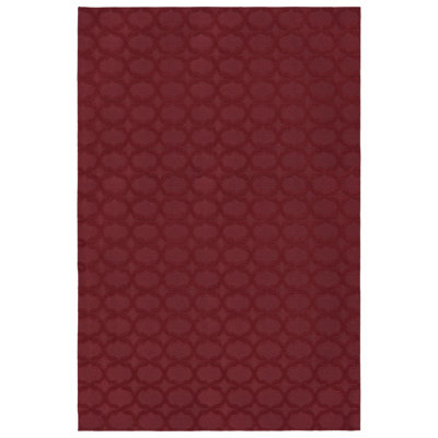 Togut Geometric Tufted Chili Red Area Rug