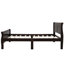 Structure de lit simple en bois massif avec tête de lit, pied de lit et lattes en bois pour plus de durabilité et de style-762821427