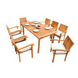 Olmead Outdoor 11 - Piece Teak Dining Set