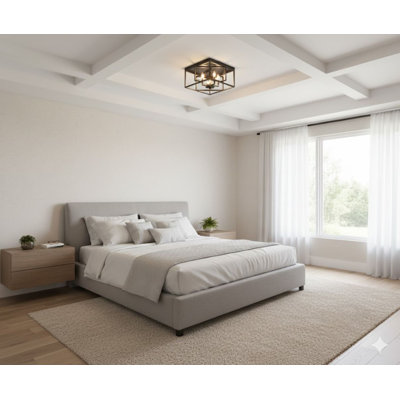 Plafonnier encastré carré moderne 4 lumières Gubaaz