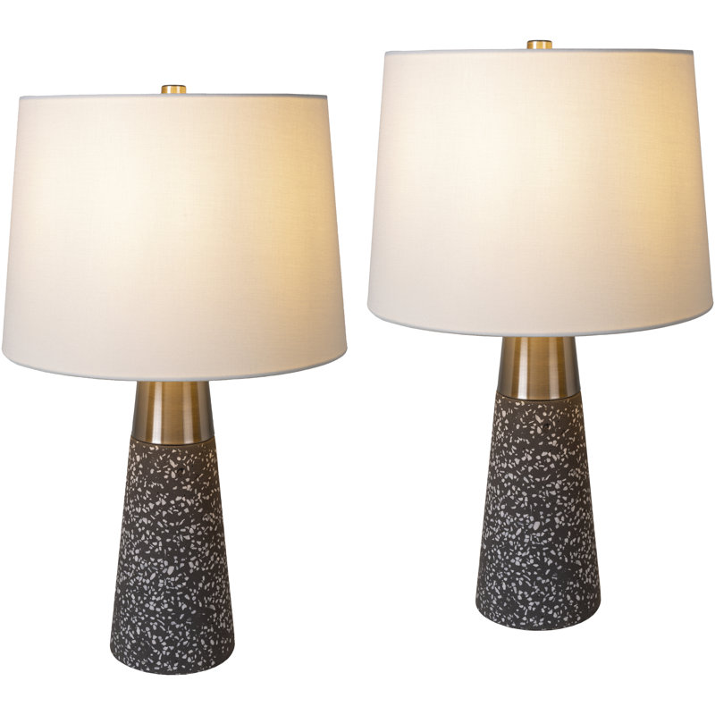 Ensemble de lampes de table Tressler, Blanc, Gris