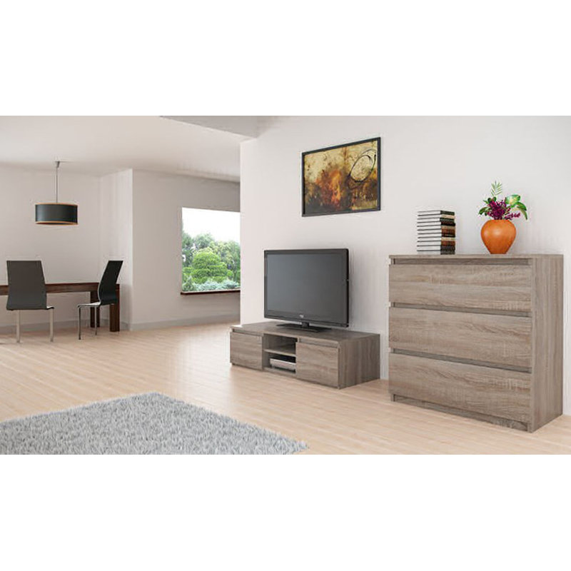 Dufrene TV Stand for TVs up to 60", Polished White, 160cm W