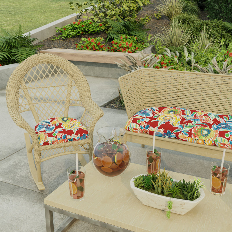 19" x 19" Outdoor Wicker Seat Cushion, Colsen Berry