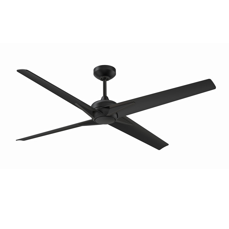 Ventilateur de plafond noir mat et nickel satiné avec ensemble d'éclairage DEL et télécommande ALESTRA 56 - Écoénergétique