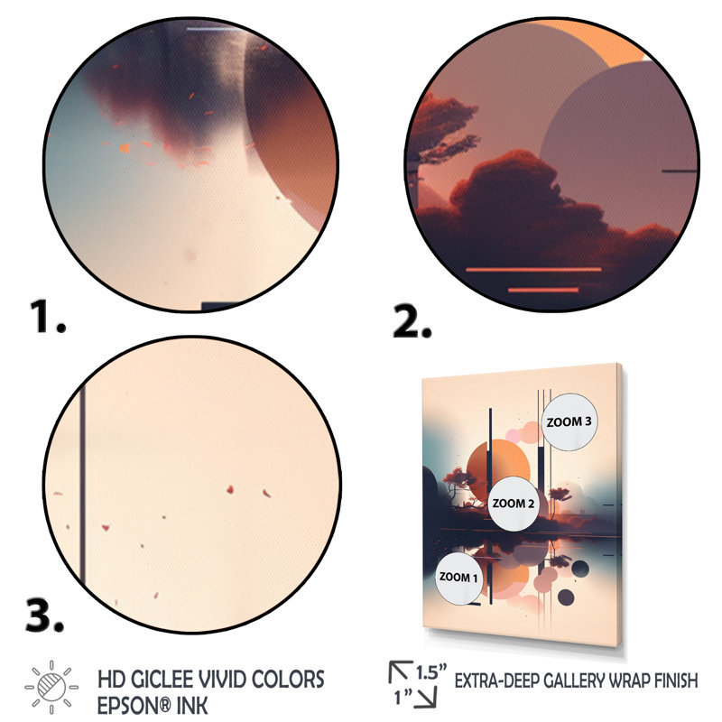 «Soft Blue» et «Pinkd Minimal Mid Century Art IV», impressions sur toile minimalisme, H 32 po x l 16 po x P 1 po