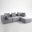 Velours côtelé gris 4 places, look moderne, sans assemblage, ajustement modulaire pour l'apparence des salons, réarrangement des espaces principaux