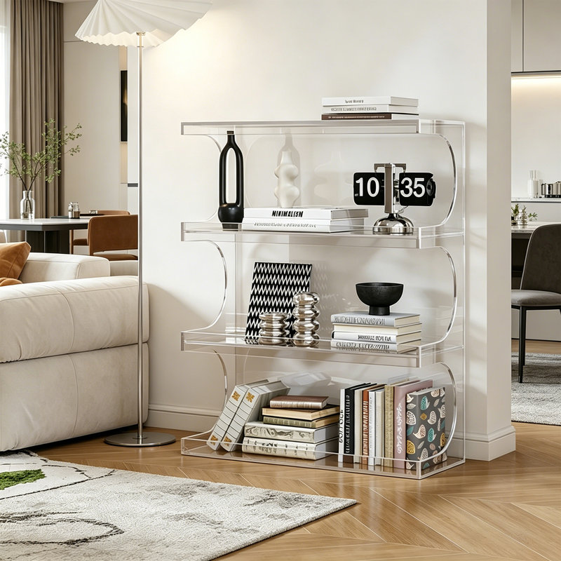 Support de présentation Wave Wave, 39.37" H x 31.5" W x 11.81" D, Clear