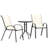Outdoor Bistro Set Small Patio Set w/ Stackable Chairs, Beige-1243704014