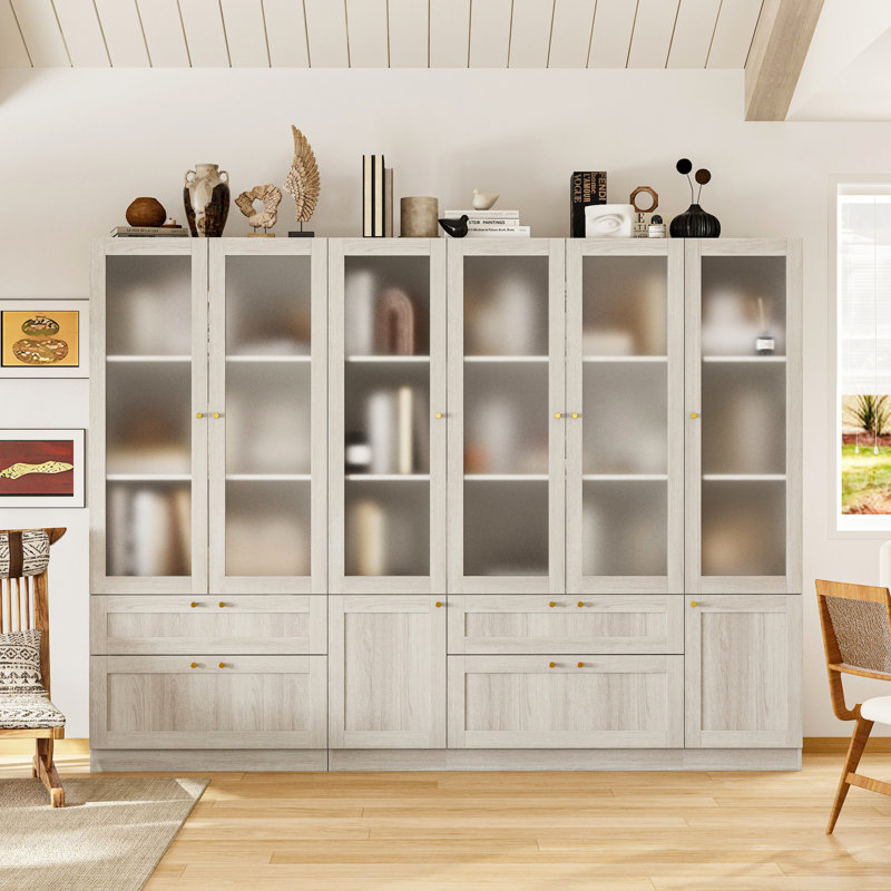 Living Room Set With 2 Display Cabinets