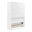 Lit escamotable double pleine grandeur avec tablettes, blanc
