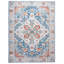 8X10 Modern Distressed Heriz Machine Washable Area Rug with Built-in Padding and Non-Slip Backing-1079145853