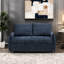 Canapé futon bleu marine avec 2 sacs de rangement, sacs modernes réglables et souples pour le salon