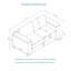 Causeuse de salon avec porte-gobelet, canapé rembourré pour intérieur pour salon, appartement, bureau-758025784-758025786
