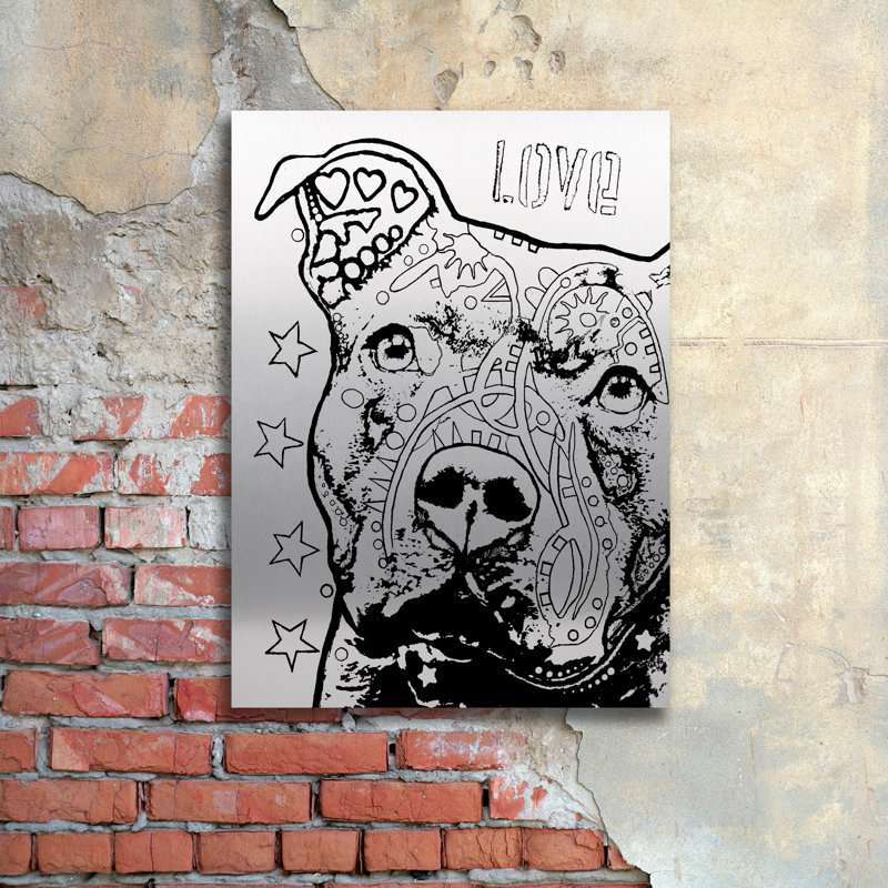 « consciencieux pitbull cb 1 », impression, H 22 po x l 16 po x P 1 po, Aucun mat, Sans cadre