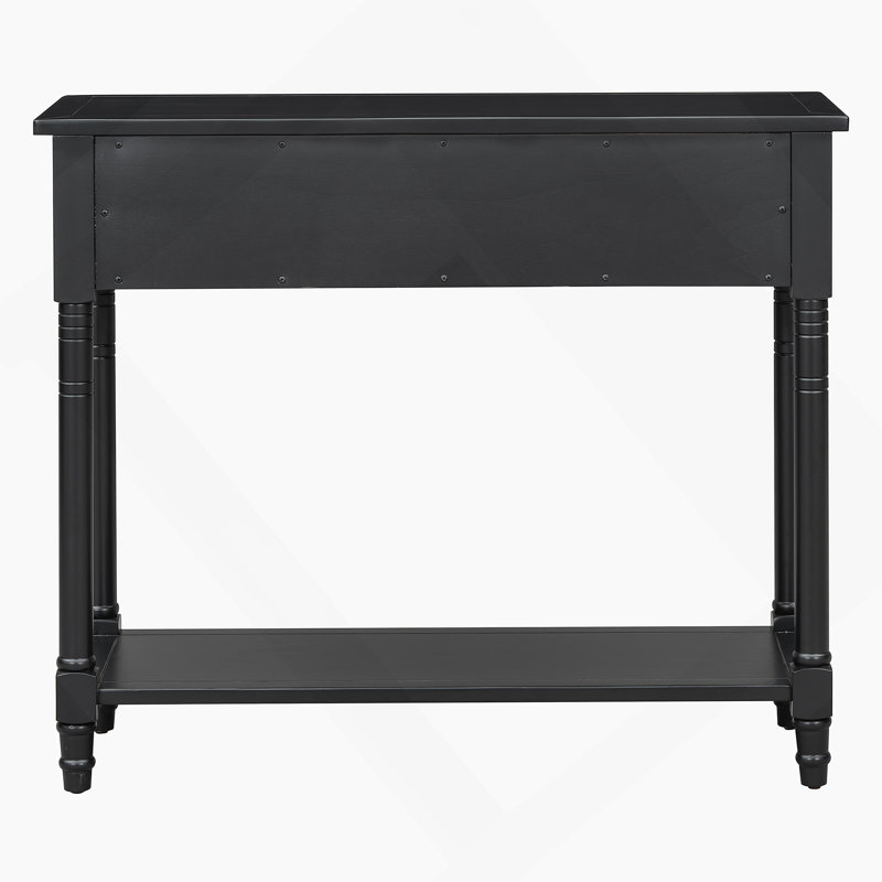 Console Daisy Series avec deux tiroirs et une tablette inférieure (noir), Noir