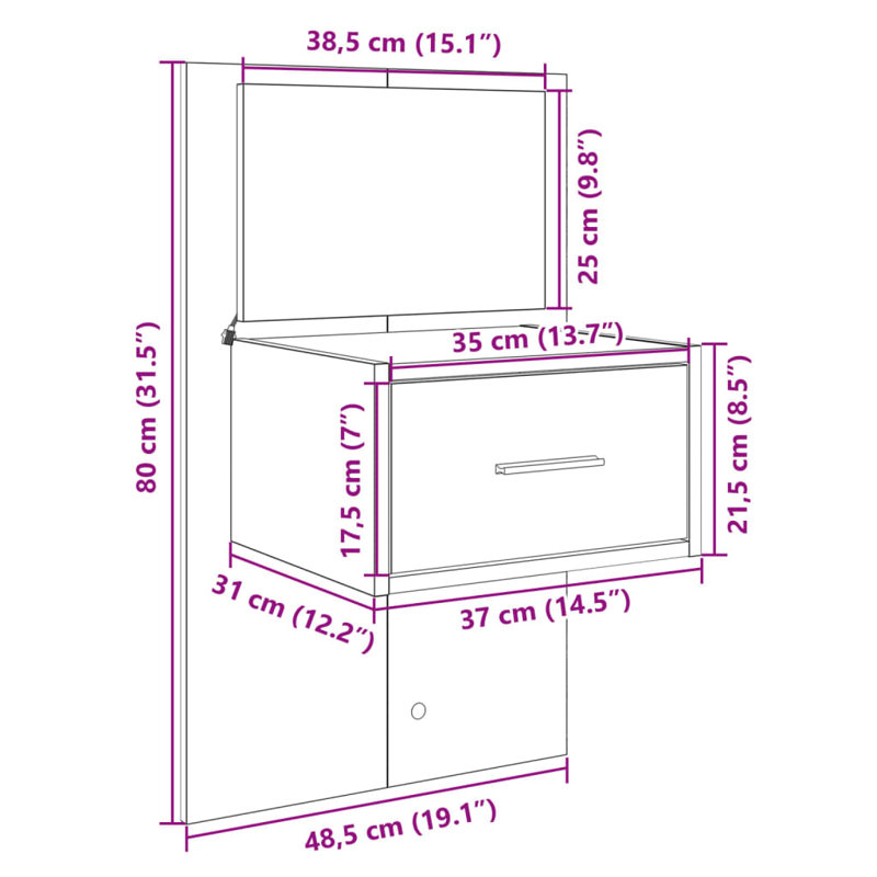 Chealsea 48.5cm W Manufactured Wood Bedside Table, White