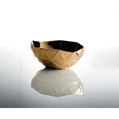 Geo Metal Abstract Posh & Luxe Decorative Bowl in Gold