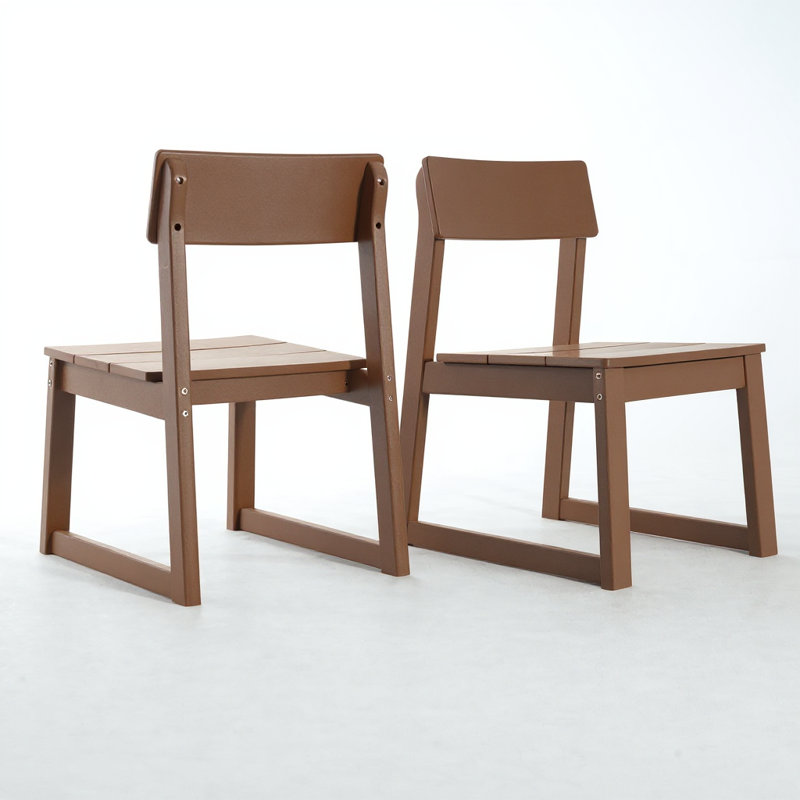 Ensemble de chaises de jardin HDPE, Brun