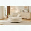Très grand fauteuil rond en velours côtelé pivotant à 360 ° - 3 coussins - beige-1604958266