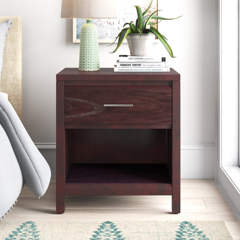 Dejon 23'' W Solid Wood Nightstand, Espresso