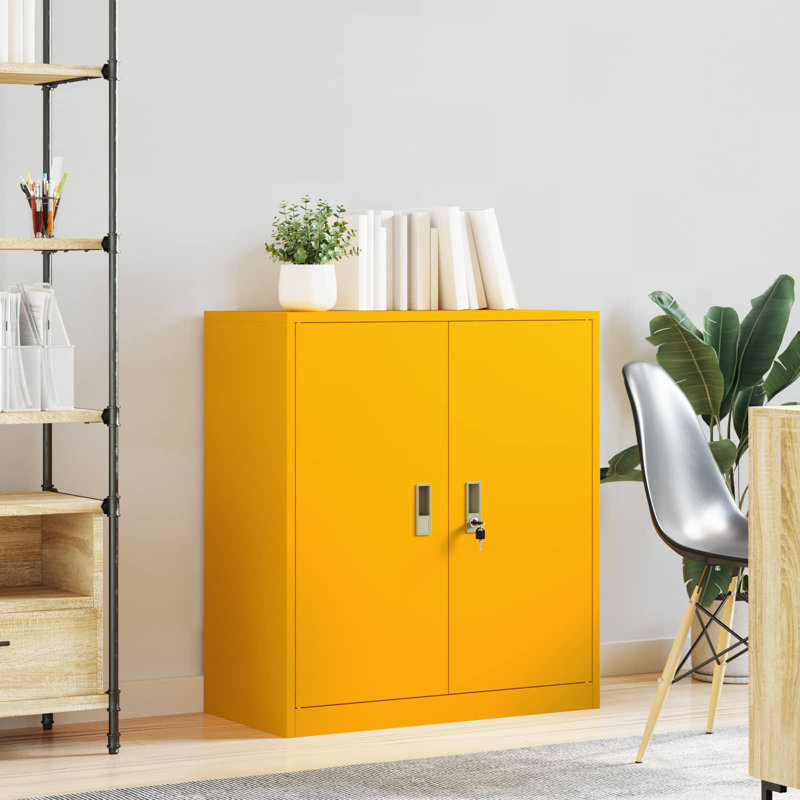 Storage Cabinet, Mustard Yellow