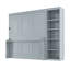 Grey Queen Bed With Integrated Desk And Shelf Compartments, Pine , Easy Fold For Space Utilization, No Box Spring Book Storage Materials, Space Design, Multiple Options-622984181-622984138