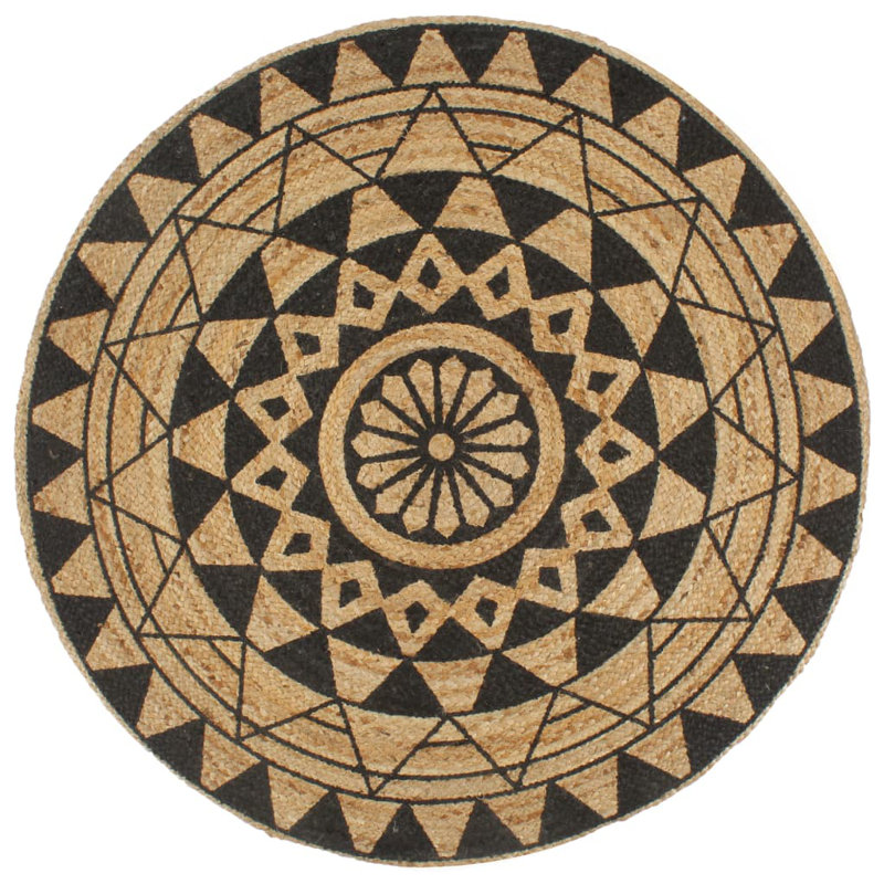 Round Peddler Solid Colour Area Rug, Round 120cm