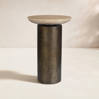 Nesrine Oslo Brass Outdoor Accent Table